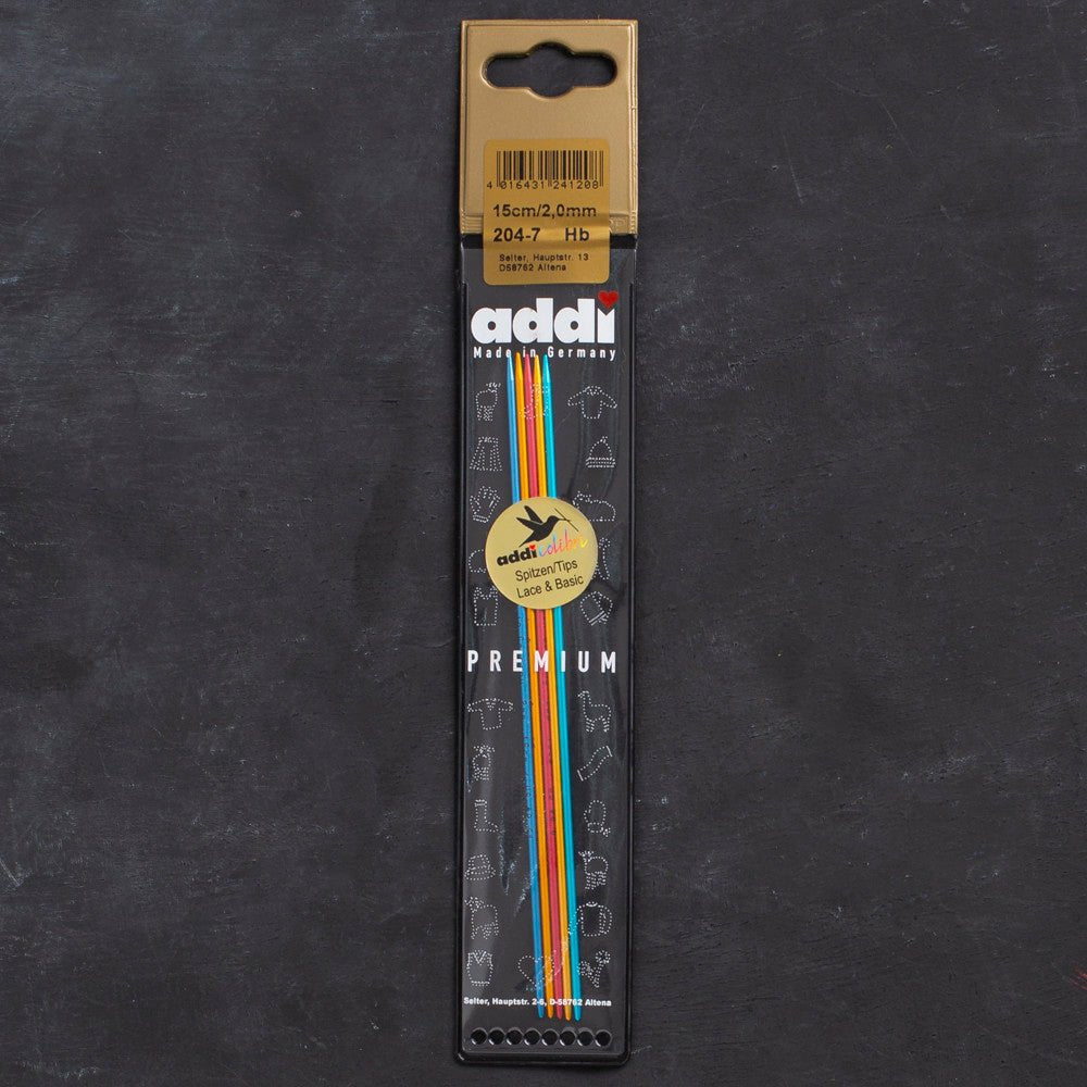 Addi Colibri 2mm 15cm Renkli Çorap Şişi - 204-7 - Hobium